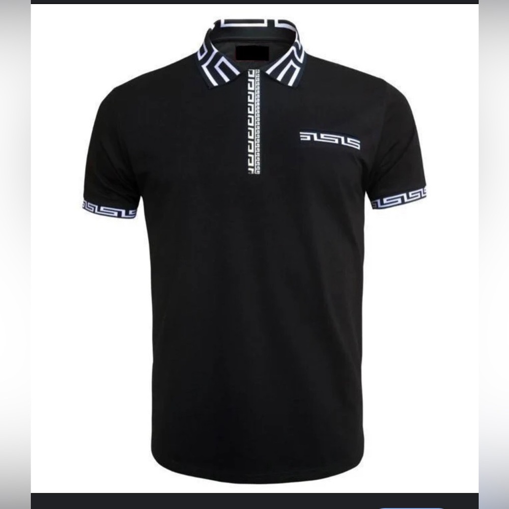 Azaro Uomo Black and white short sleeve Polo